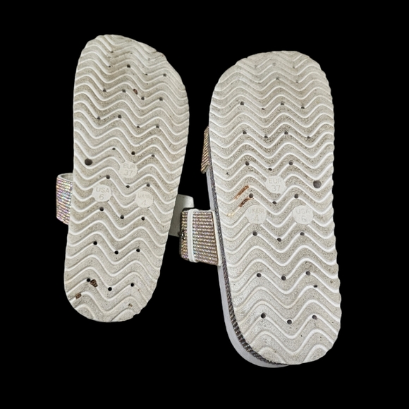 Cape Robbin SZ 6 Shiny Diamond Platform Slide Sandals - Picture 3 of 7